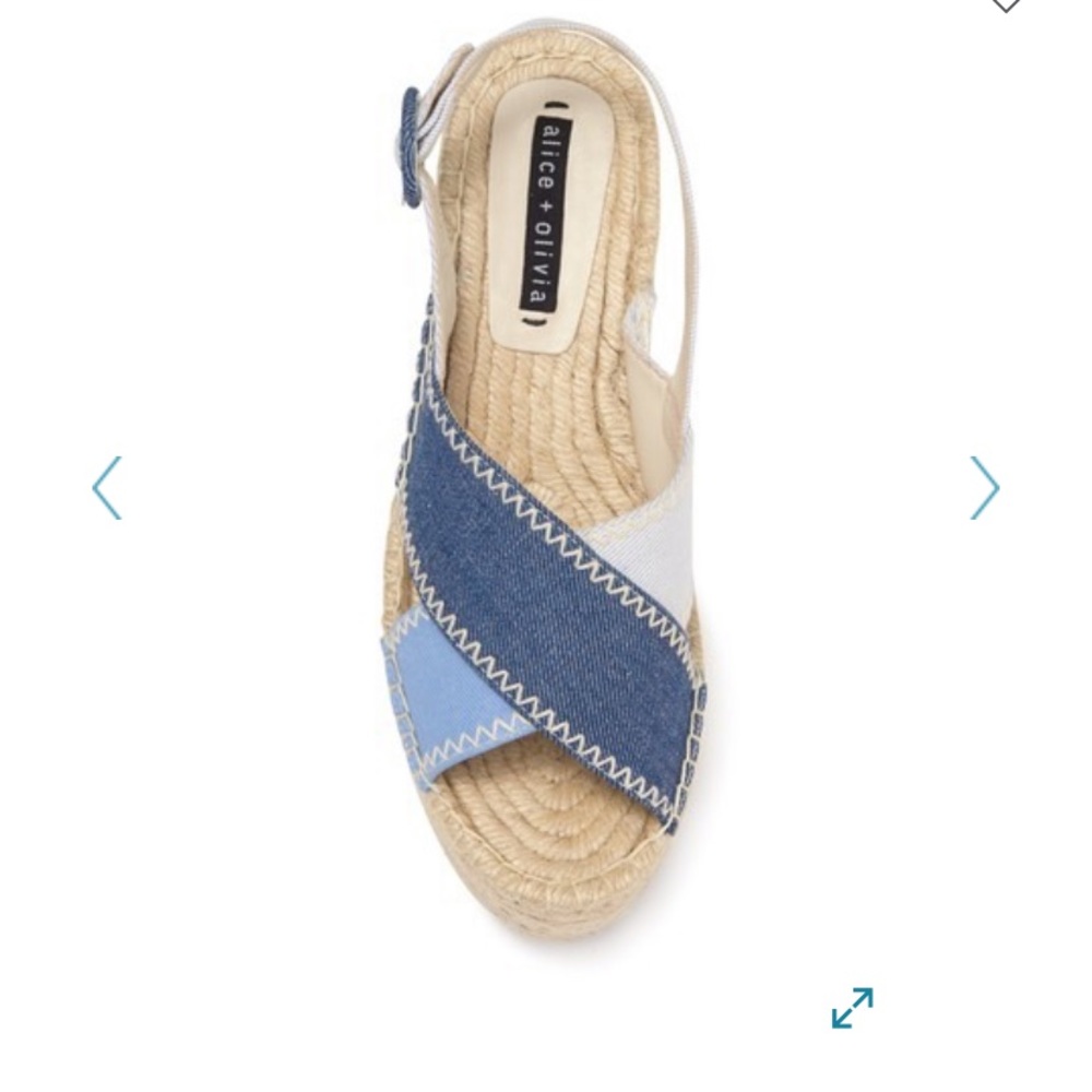 NWT Alice & Olivia Fayen denim platform shoes - Picture 8 of 10